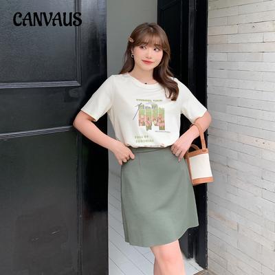 Летняя женская футболка с короткими рукавами и позитивным принтом, свободный топ с круглым вырезом больших размеров