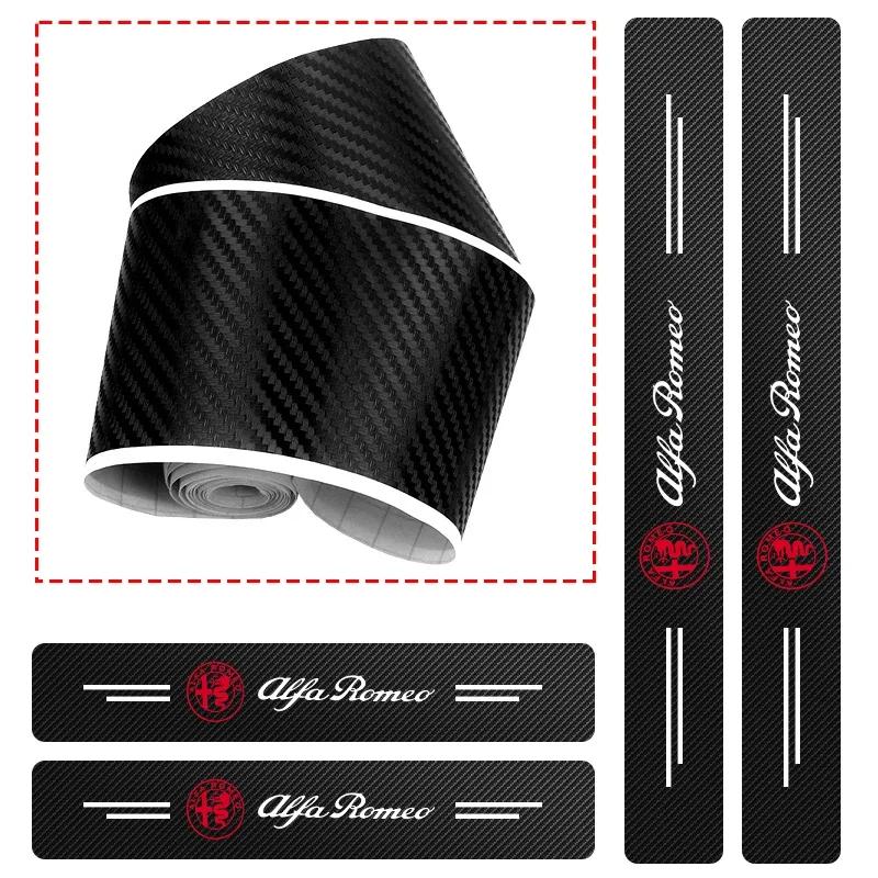 4Pcs Car Threshold Door Sill Protector Anti Scratch For Alfa Romeo Giulietta GT 159 147 156 Mito Brera Giulia F1 Stelvio Volan neg855