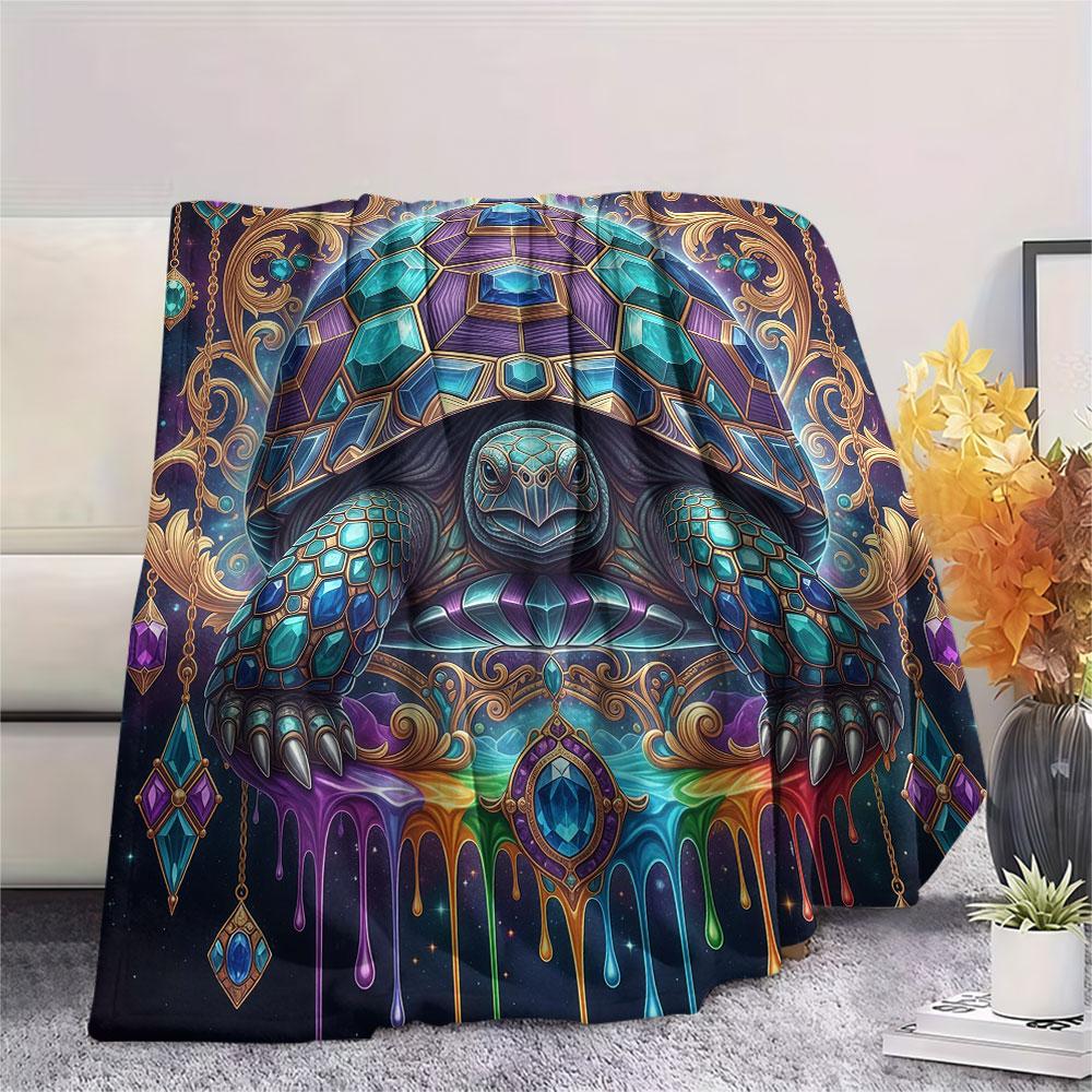 1Pc Enamelinsects Print Flannel Blanket, High quality Comfortable for All Seasons, Home Decor, Warmth and Comfort, Perfect for Christmas Gifts