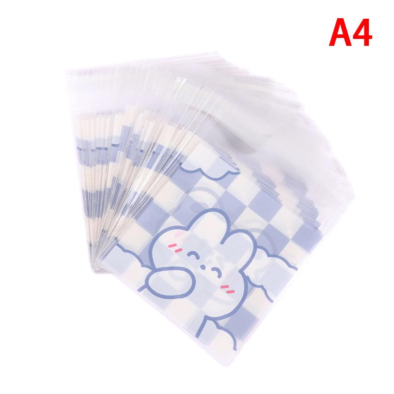 100Pcs Rabbit Bear Candy Bag Cartoon Transparent Plastic Self-adhesive Bag Cookie Wedding Birthday Party Decor DIY Gift Pouch