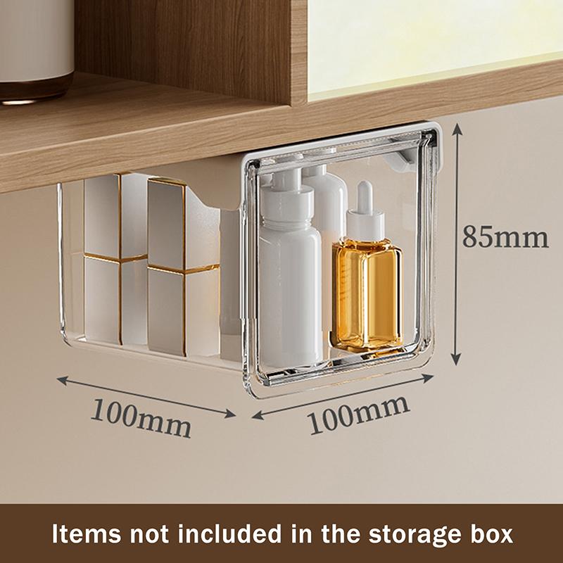 Under-Shelf Hanging Storage Bins Clear Plastic Organizers For Bathroom Kitchen Closet