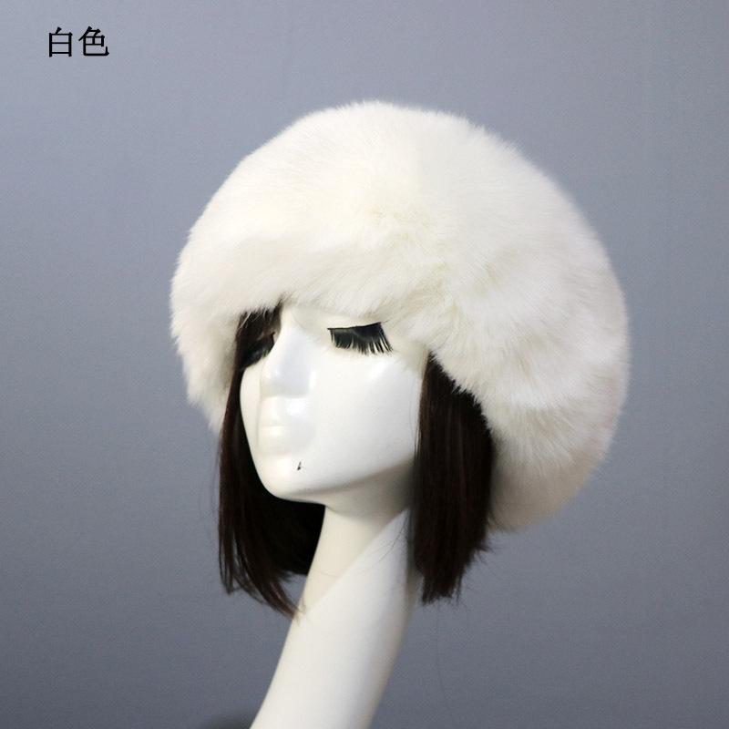 Imitation fur thickened hat empty top hat thermal hat ring headgear accessories popular fox plush brimless hat women