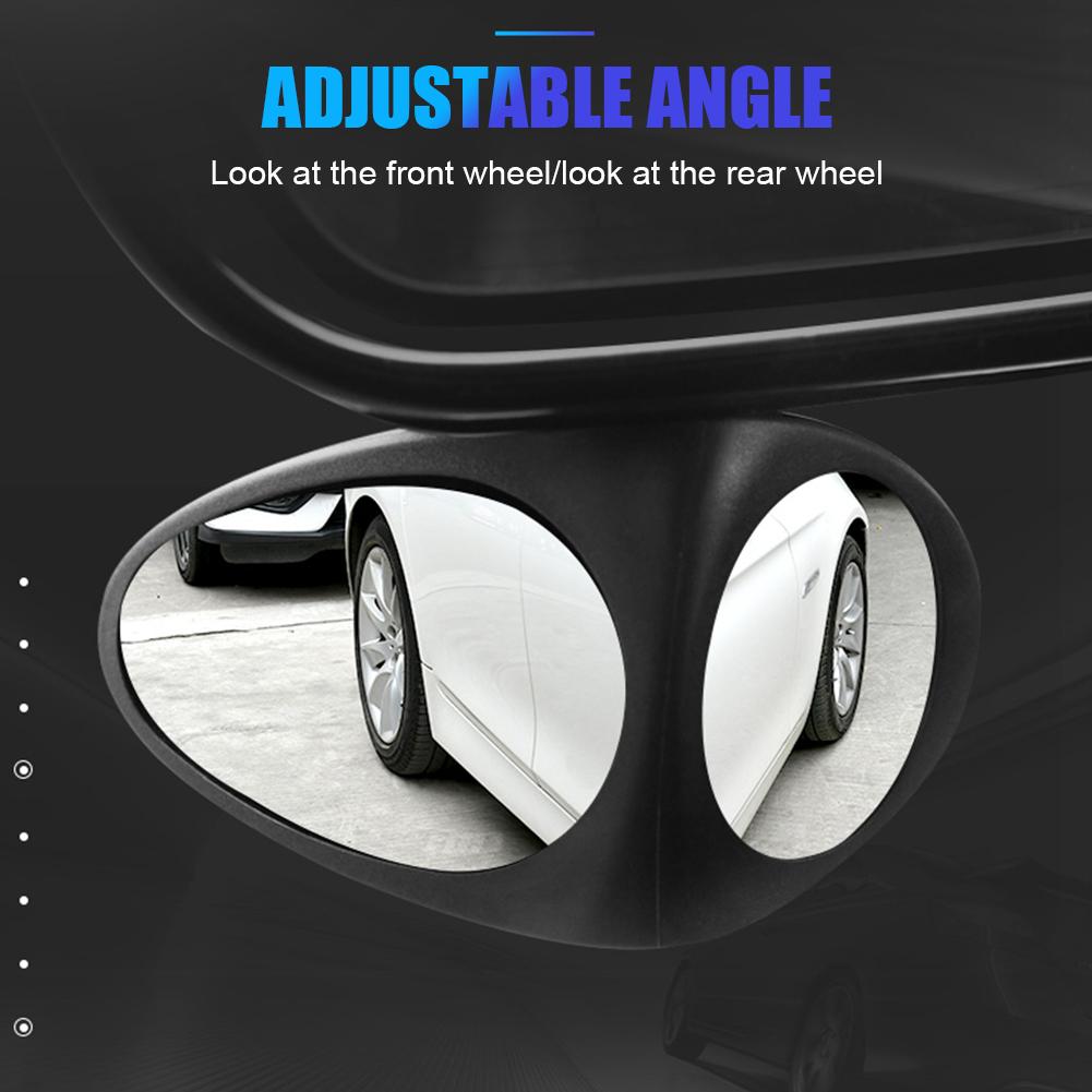 360-градусное HD автомобильное зеркало для слепых зон, вращающееся регулируемое 2-стороннее широкоугольное внешнее автомобильное зеркало заднего вида, парковочное зеркало