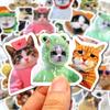 10/30/50PCS Cartoon Funny Cat Meme Transparent Sticker DIY Phone Laptop Luggage Skateboard Graffiti Decals For Gift Kids Sticker