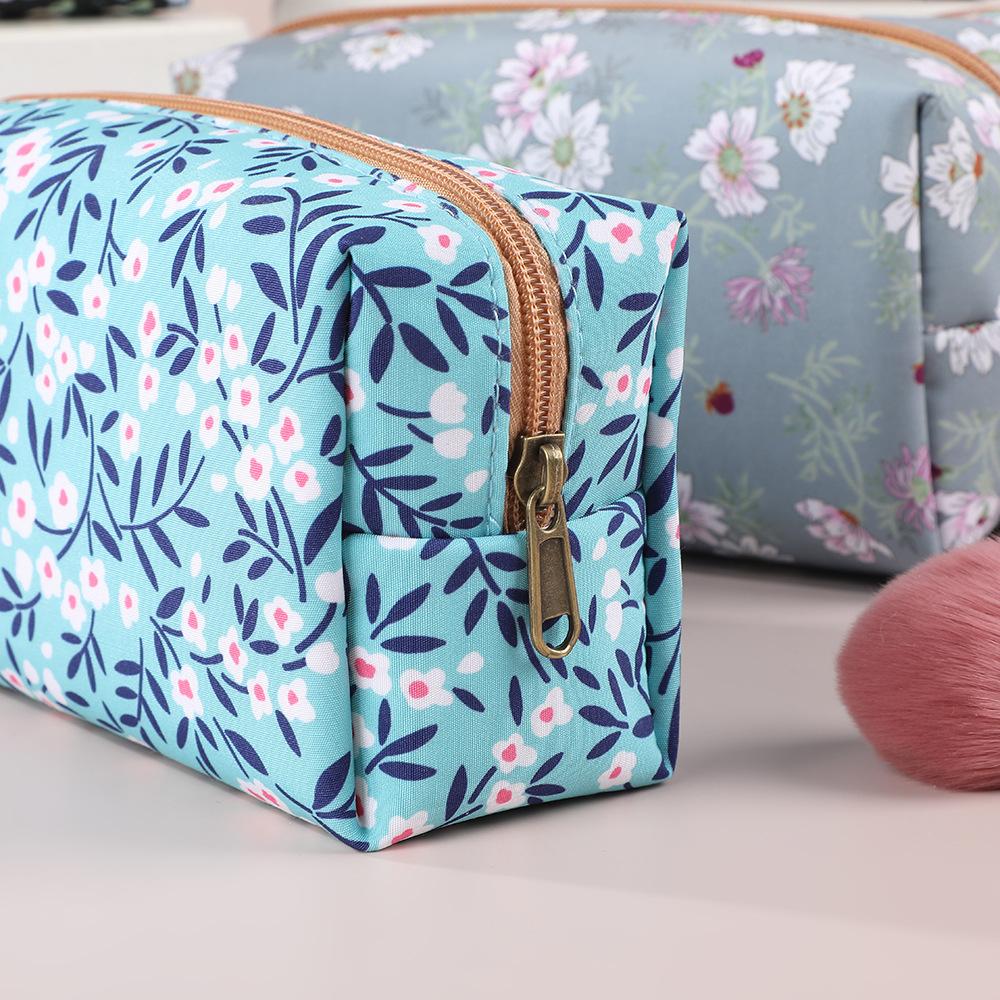 Милая маленькая цветочная хлопковая косметичка женская моющаяся сумка на молнии для женщин и девочек кавайные дорожные косметички
