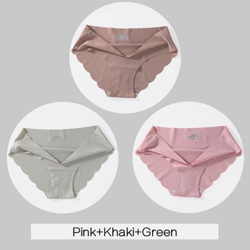 3PCS/Set Women Panties Sexy Seamless Underwear Pantys Lingerie for Female Underpants Soft Solid Color Low-Rise Briefs Intimates