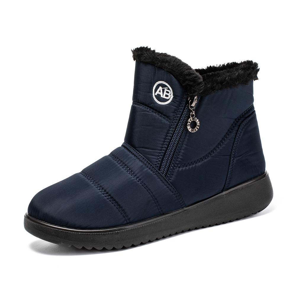 Модные нескользящие водонепроницаемые зимние ботинки для женщин 2024 года, зимние теплые ботильоны с плюшевой подкладкой для женщин, удобная хлопковая обувь для отдыха, женская обувь
