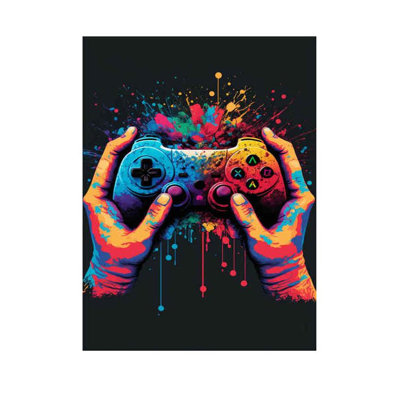 Геймерский контроллер, крутой игровой постер и принты, Spel Kawaii, наушники, красочная картина, настенная живопись, холст, картина, декор для комнаты, подарки
