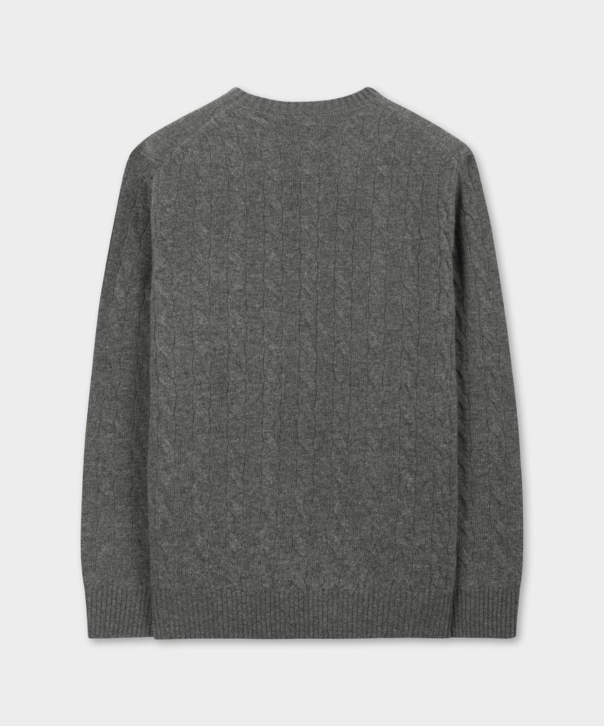 Шерстяной свитер с косами BROOKS BROTHERS (серый) (Bbwrmbf401)