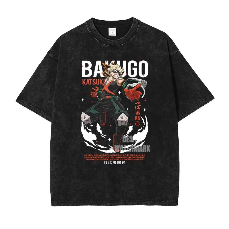 My Hero Academia Anime Tshirt Ochaco Uraraka Graphic T Shirt Vintage Washed Oversized Tshirts Unisex Unisex Short Sleeve Tees