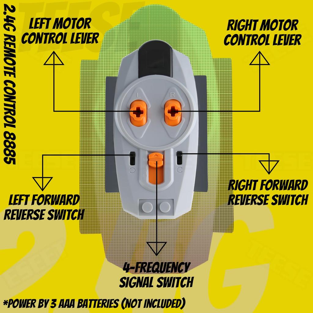 TEESE 5-Piece Technic Electric Robot Set with Remote Control Receiver and Box, Compatible with LEGO Technic Parts