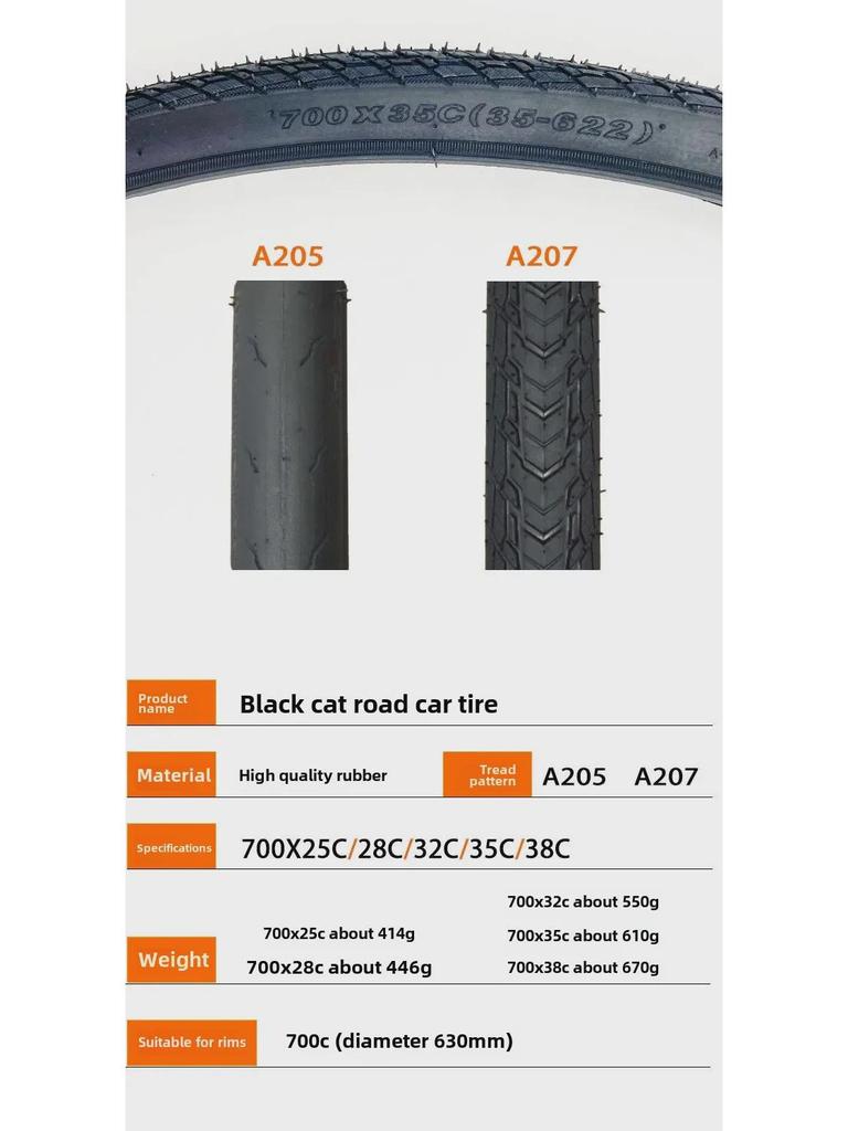 Шины Black Cat для шоссейного и туристического велосипеда, противоскользящие, серии 700x25C-38C