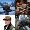Windproof Thermal Hat Fleece Lined Winter Trapper Cap Fashion Earflap Flat Cap  Men