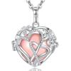 Maternity Bola Cage Entwined Hearts and Flowers with Rhinestones Necklace
