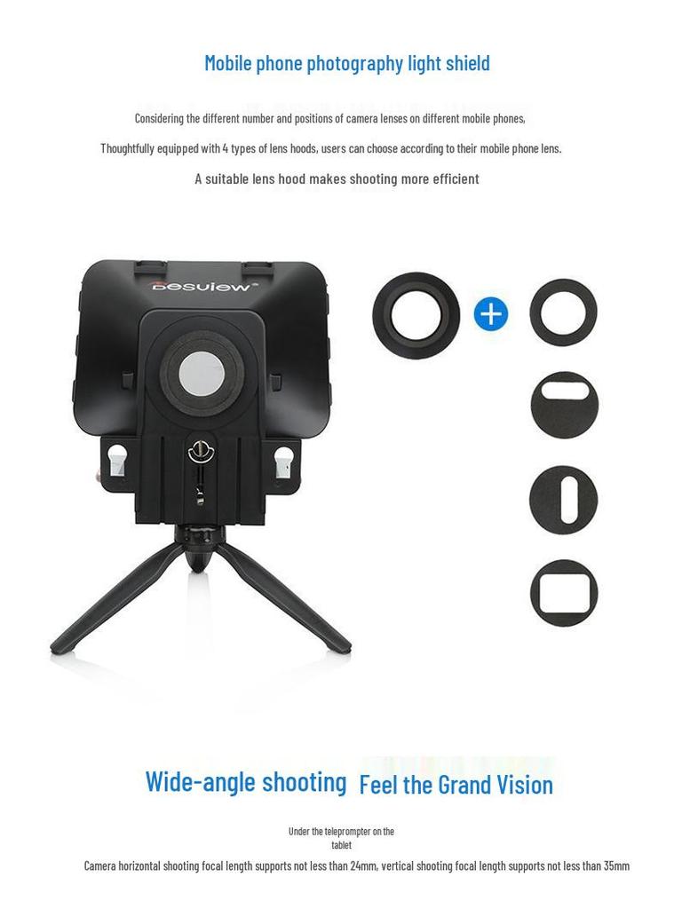 Телесуфлер Baisiyue T3 для мобильных телефонов и DSLR-камер - Идеально подходит для прямых трансляций в Douyin и видеоинтервью