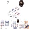 Pet Diamond Edge Dogs Tag Bone Shaped Anti Loss Jewelry Metal Pink Pendant Blue