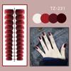 24Pcs Full Cover Solid Color Fake Nails Wearable Press-on Nails  Women