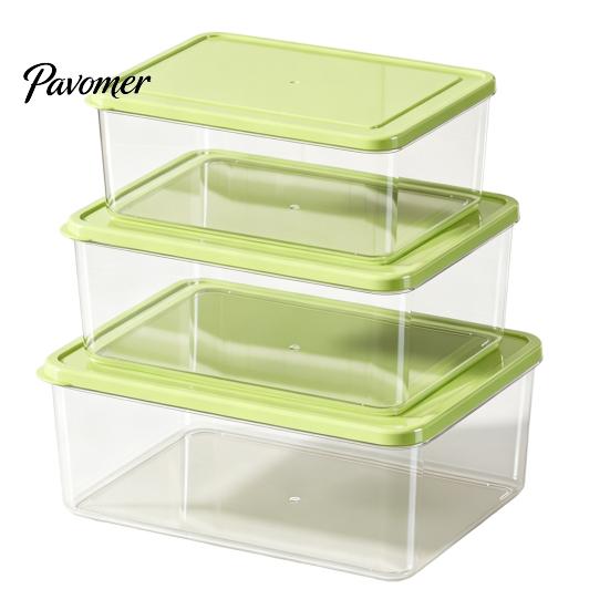 Stackable Fridge Organizer Refrigerator Storage Box, with Lid, Clear Food Container, Microwave Safe Container Odor Resistant Freshness Keeper,