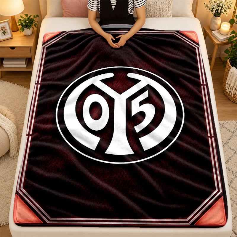 Flannel BlanketMainz FC Warm Soft Throw Blanket for Indoor Sofa Bed Living Room Use