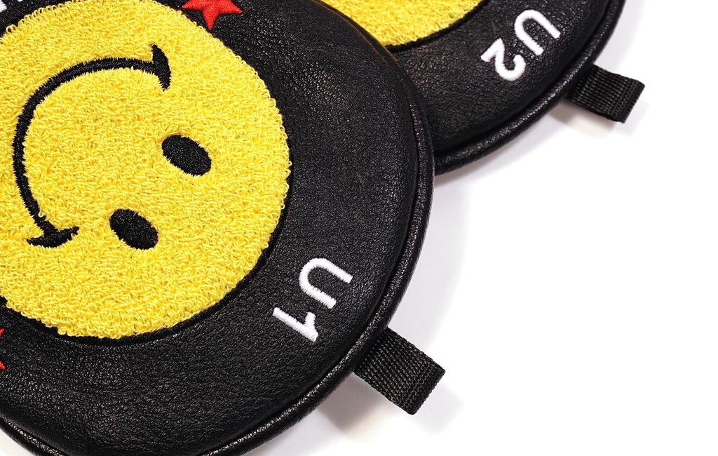 ComoCome Headcover Set of Wood x 2 Utility x Premium Artificial Soft Fleece Lining Star 5 Driver/Fairway / 2, Embroidery, Leather, (Lovepi (Black))