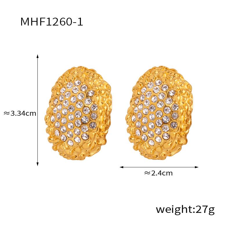 Серьги French Design Sense Oval Honeycomb, женские модные, легкие, роскошные, стильные, серьги-бусины, серьги-пуговицы из титановой стали с покрытием из настоящего золота