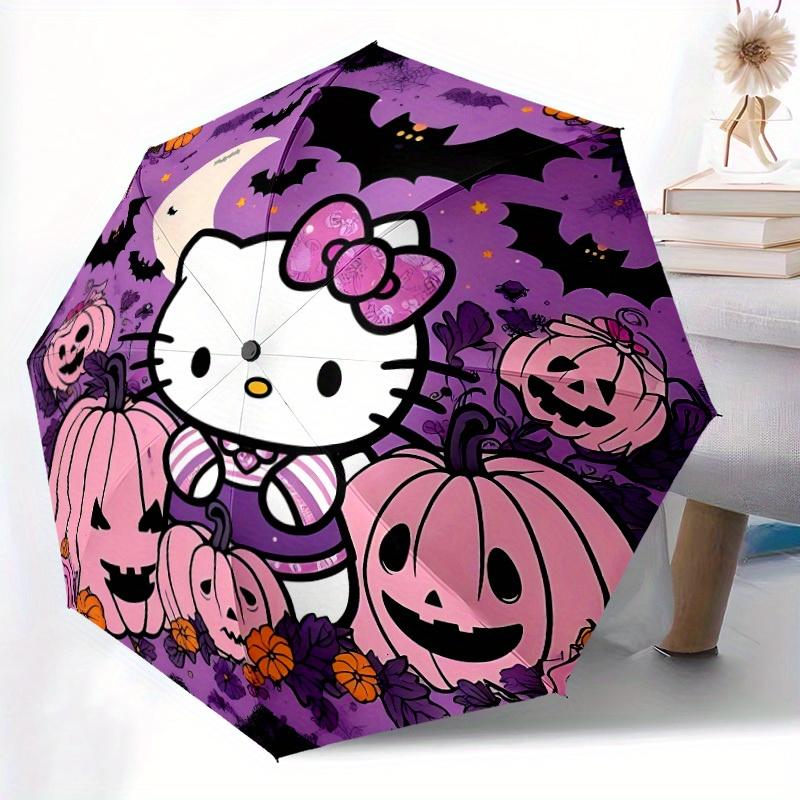 1pc Halloween Hello Kitty Automatic Opening/closing umbrella, Compact Travel Umbrella - - Festive Accessory, Sturdy Ribs yy250807089