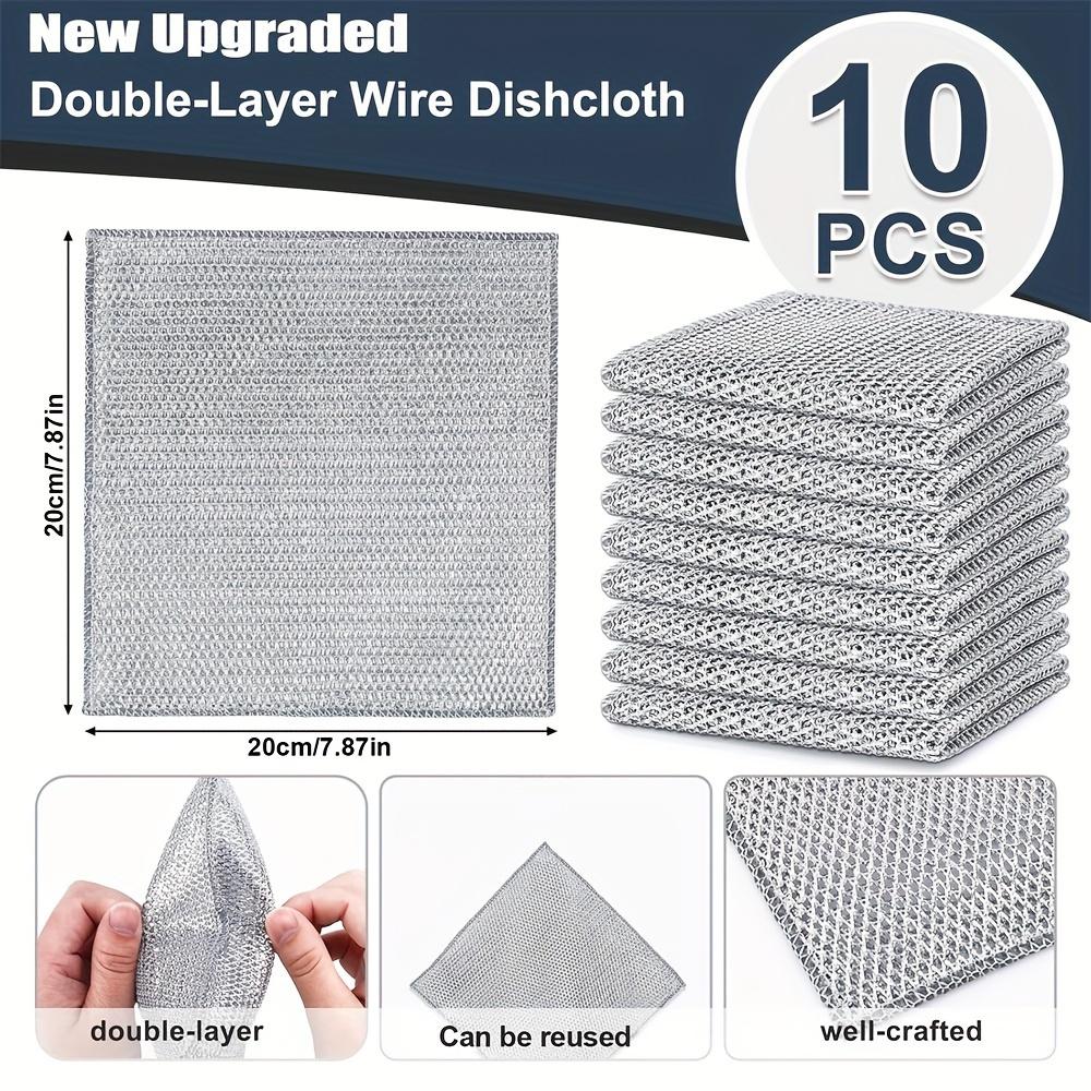 Чистящие салфетки Magic Steel Velvet — упаковка из 10/20 шт., двухслойные, многоразовые и антипригарные, эффективное средство для удаления ржавчины для влажной/сухой уборки, царапин