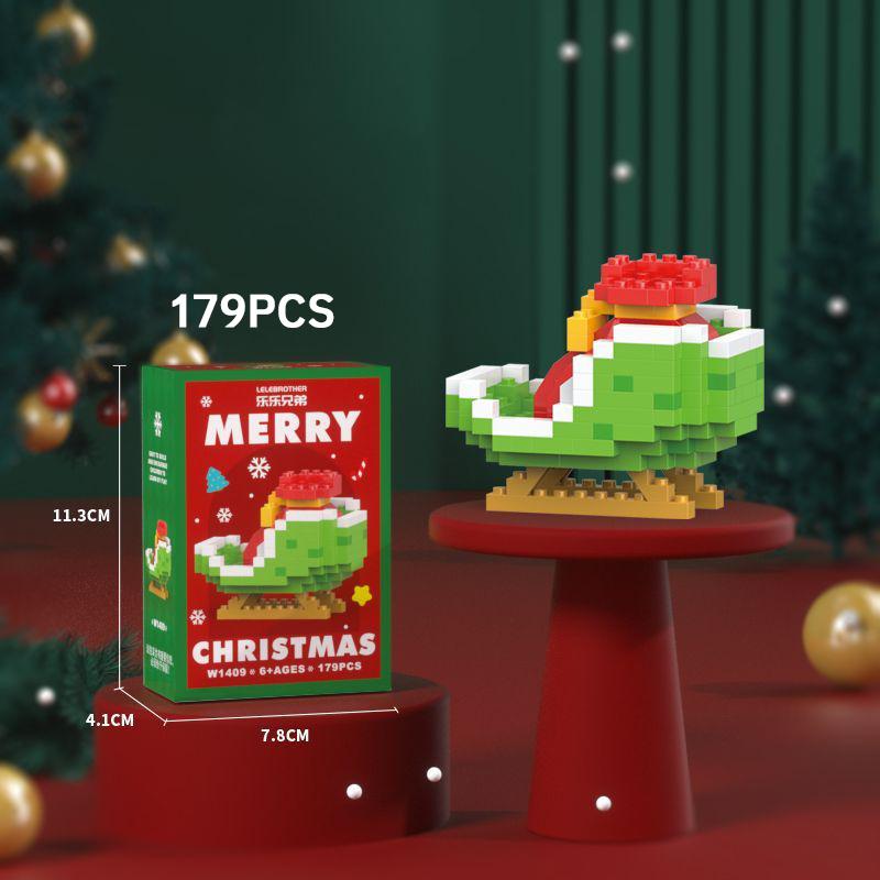 Merry Christmas Micro Building Blocks Santa Claus Elk Snowman Christmas Tree Assembled Mini Bricks Figure Toy For Kid Gifts