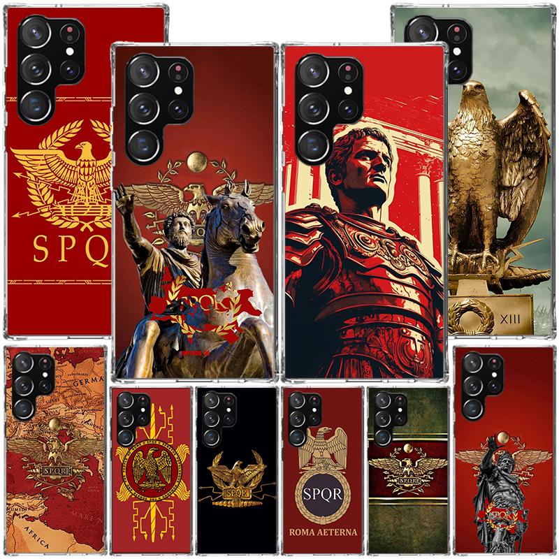 SPQR Roman Imperial Legionv Phone Case For Samsung Galaxy S24 S25 Edge S26 Ultra S23 S22 S21 Plus S20 FE + Personalized Print Co