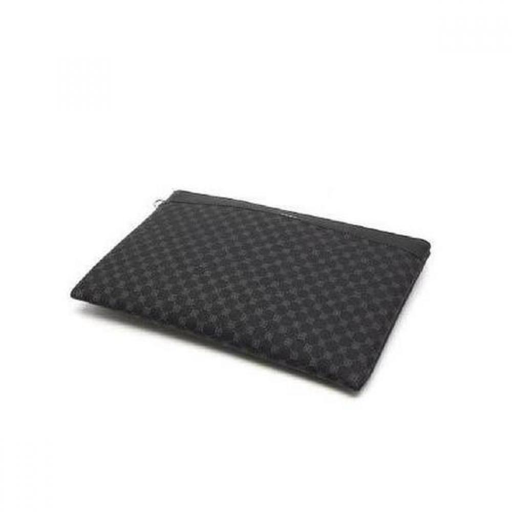 Daks Black Leather Dd Pattern Clutch Bag Dbba2e467bk