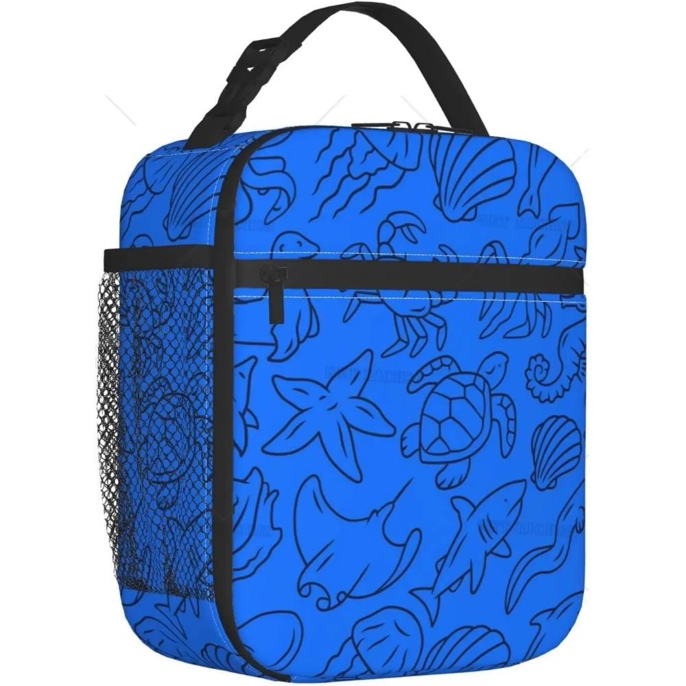 Ланч-бокс с рисунком краба и морских животных для женщин, мужчин, мальчиков, девочек, переносная изолированная сумка для обеда, многоразовая замораживаемая сумка-органайзер
