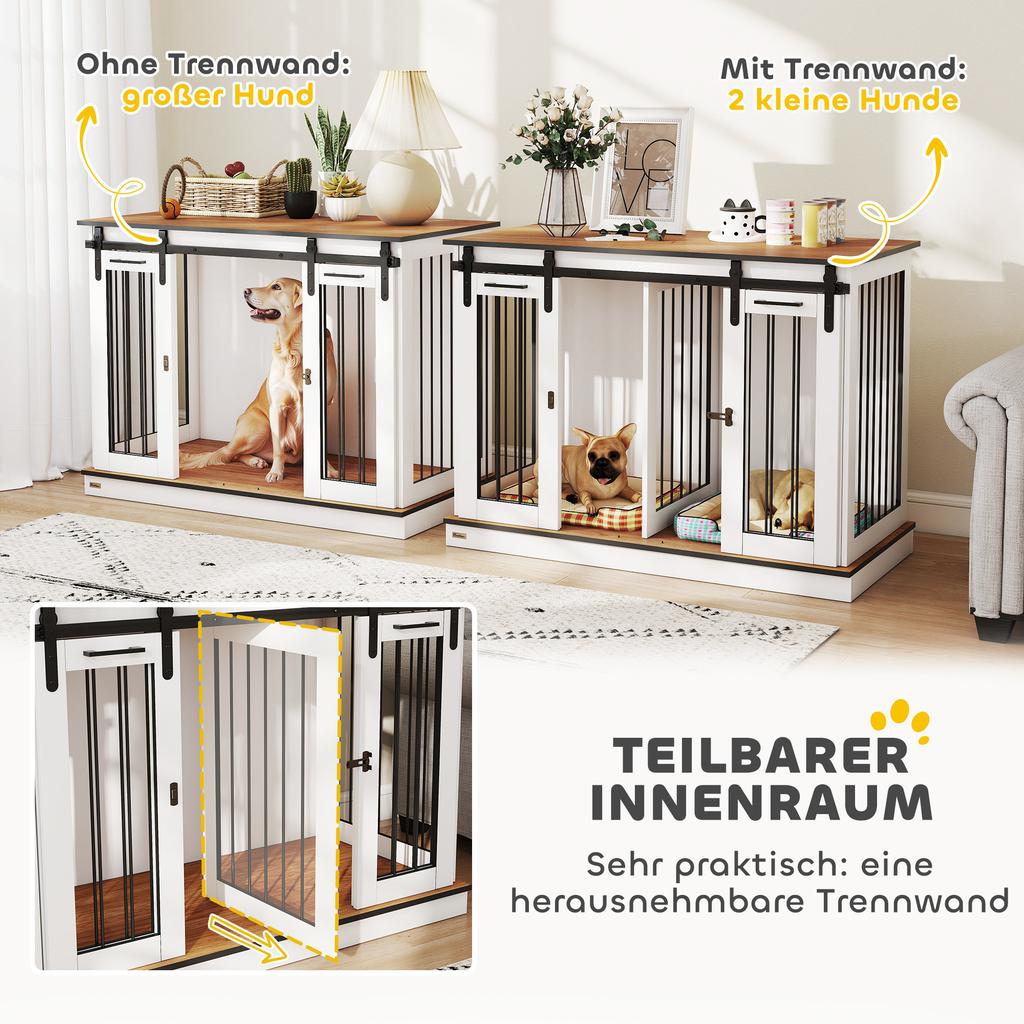 Dog Crate Furniture for Large Dogs, Double Dog Cage for Small Dogs