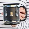 Black Vintage Drum Mug 11 Oz Funny Drummer Gift for Music Lovers Sturdy Coffee Cup for Home Office Tea Hot