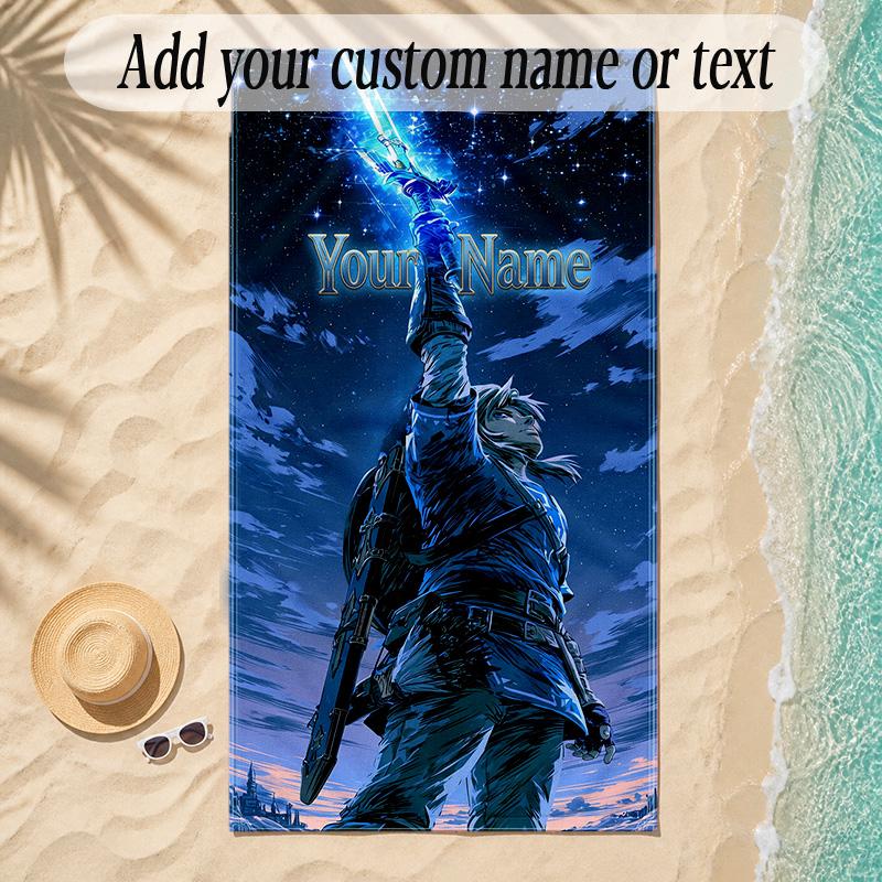 Beach TowelZelda Custom Name Text Personalized Soft Towel for Beach Pool Indoor Home Decor Gift