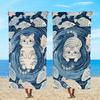 Fish Towel Textile Bathrobe Beach Pattern Quick-Drying Funny Cat Lightweight Portable Retro Camping Swim Pool Travel