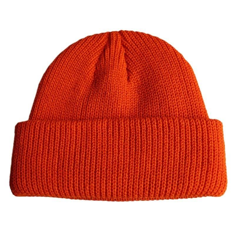 Korean unisex solid color fashion hexagonal beanie knit hat hip-hop pullover hat ski hat wool hat