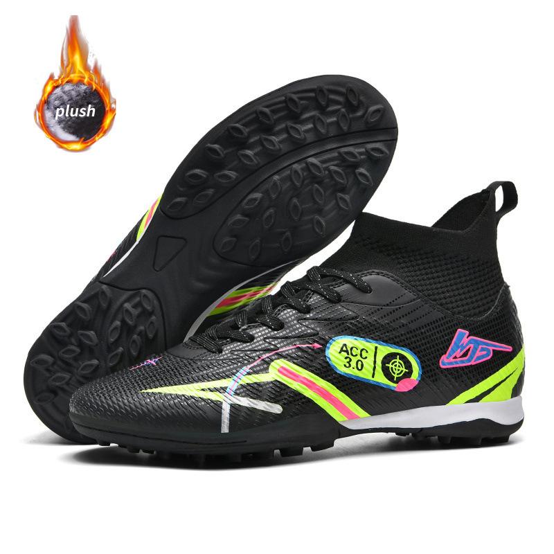 cotton new high-top velvet football shoes broken nails lawn nails leather feet men's and women's training shoes