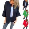 Women's Casual Round Neck Seven 3/4 Sleeve Short Cardigan Jacket