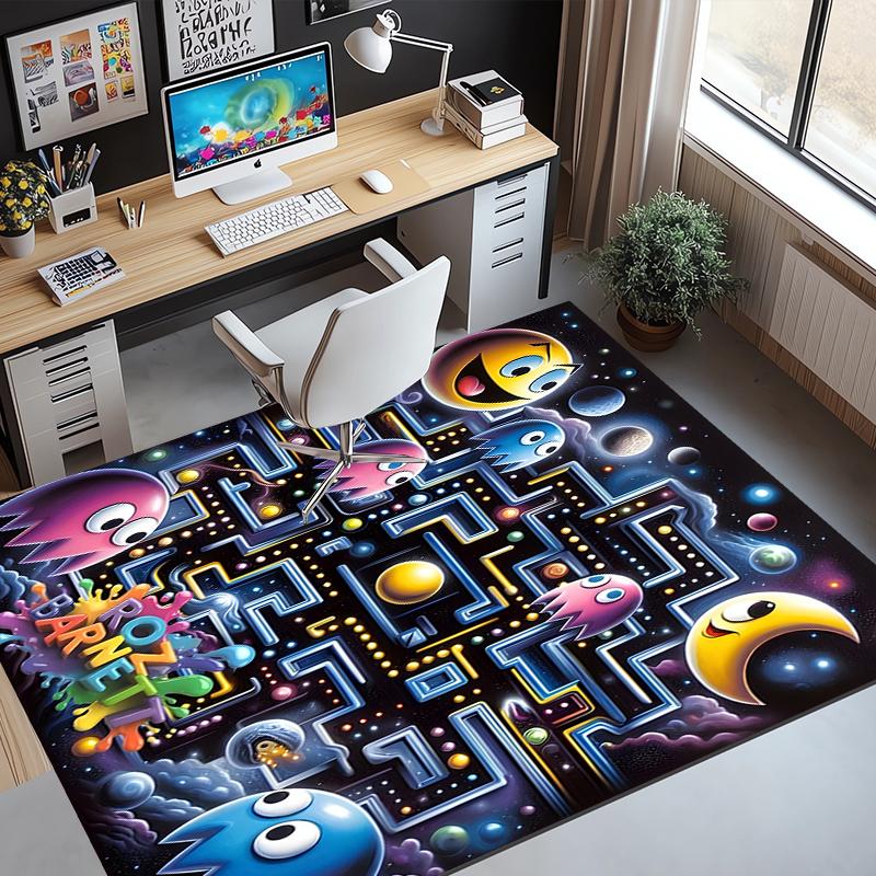 PAC Pattern Rug, Indoor/Outdoor Mat, for Picnic, Gameroom, Bedroom, Office, Living Room, Home Decor Carpet, Birthday Gift