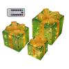 3 Pcs Christmas Lighted Gift Boxes with Bow LED Light Up Present Boxes for Indoor Outdoor Home Porch Xmas Tree Party Decor