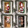 Stretch Fabric Christmas Door Tapestry - Santa Claus Gift Background for Holiday Parties