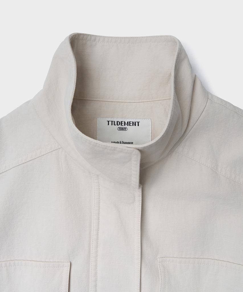 TTUDEMENT Washed Cotton Work Jacket_Beige