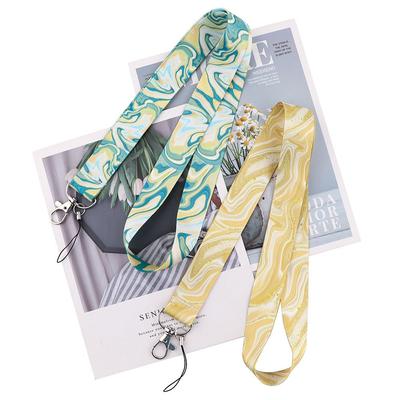 Webbings Ribbon Key Ring Holder Neck Straps Phone Hang Rope Marble Printing Lanyard Phone Lanyard
