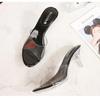 Summer Casual Daily Crystal Heel Sandals Medium High Heels Sandals Transparent PVC Shallow Mouth Women's Shoes WZ