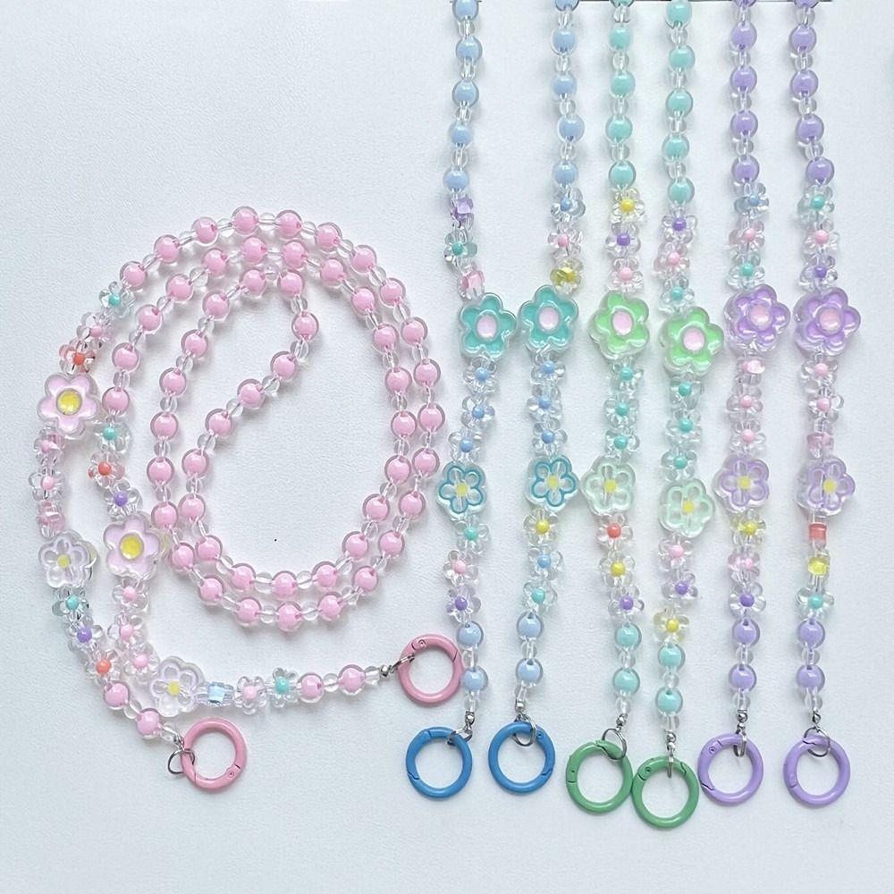Цветочный бисерный цветок кроссбоди шнурок конфетного цвета бисерная цепочка кроссбоди аксессуары для телефона
