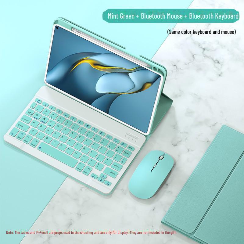 Совместимый комплект Bluetooth-клавиатуры и мыши для Huawei MatePad 10.4/11/V7 Pro/10.8/12.6 с гнездом для стилуса