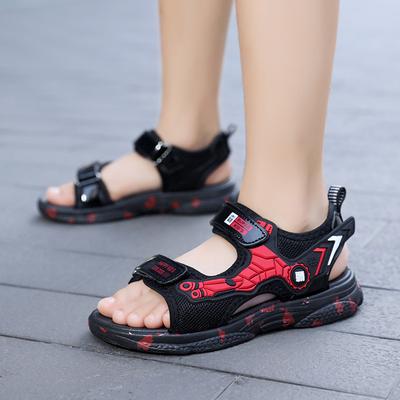 Детские меховые сандалии мягкая подошва новые мальчики спортивные пляжные туфли модные средняя школа старшие дети нескользящие ученики начальной школы