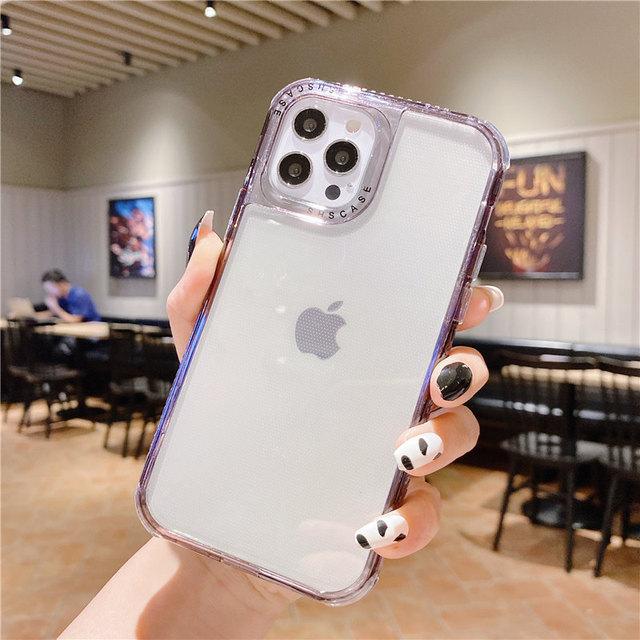 Противоударный прозрачный чехол для телефона Iphone 14 13 11 12 Pro Max Xs X Xr Max 14plus ярких цветов, прозрачная мягкая задняя крышка из ТПУ
