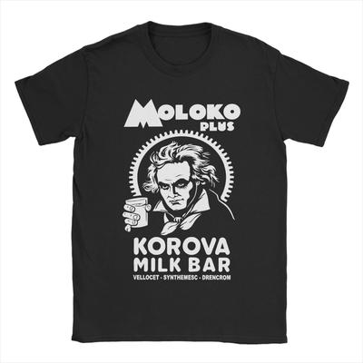 Мужские футболки A Clockwork Orange Moloko Plus Хлопковая одежда Винтажные футболки с коротким рукавом и круглым вырезом Графическая футболка