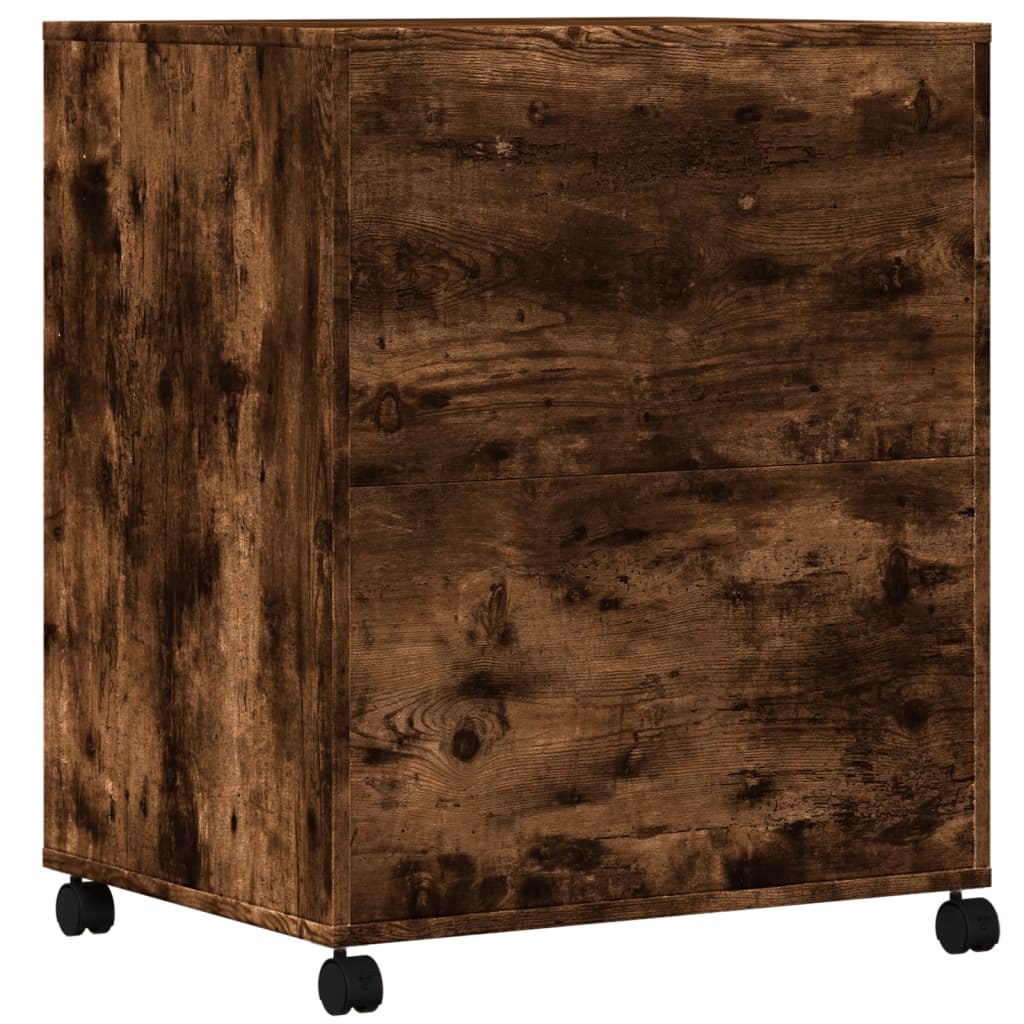 Printer Stand with Casters Smoked Oak 60 x 48 x 74 cm